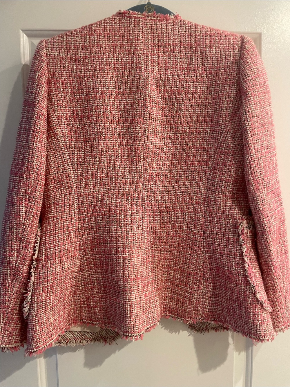 Rebecca Taylor Pink Tweed Open-Front Jacket - Picture 6 of 9